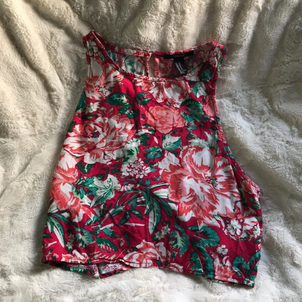 Floral Cropped Tank Top